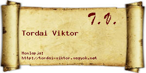 Tordai Viktor névjegykártya